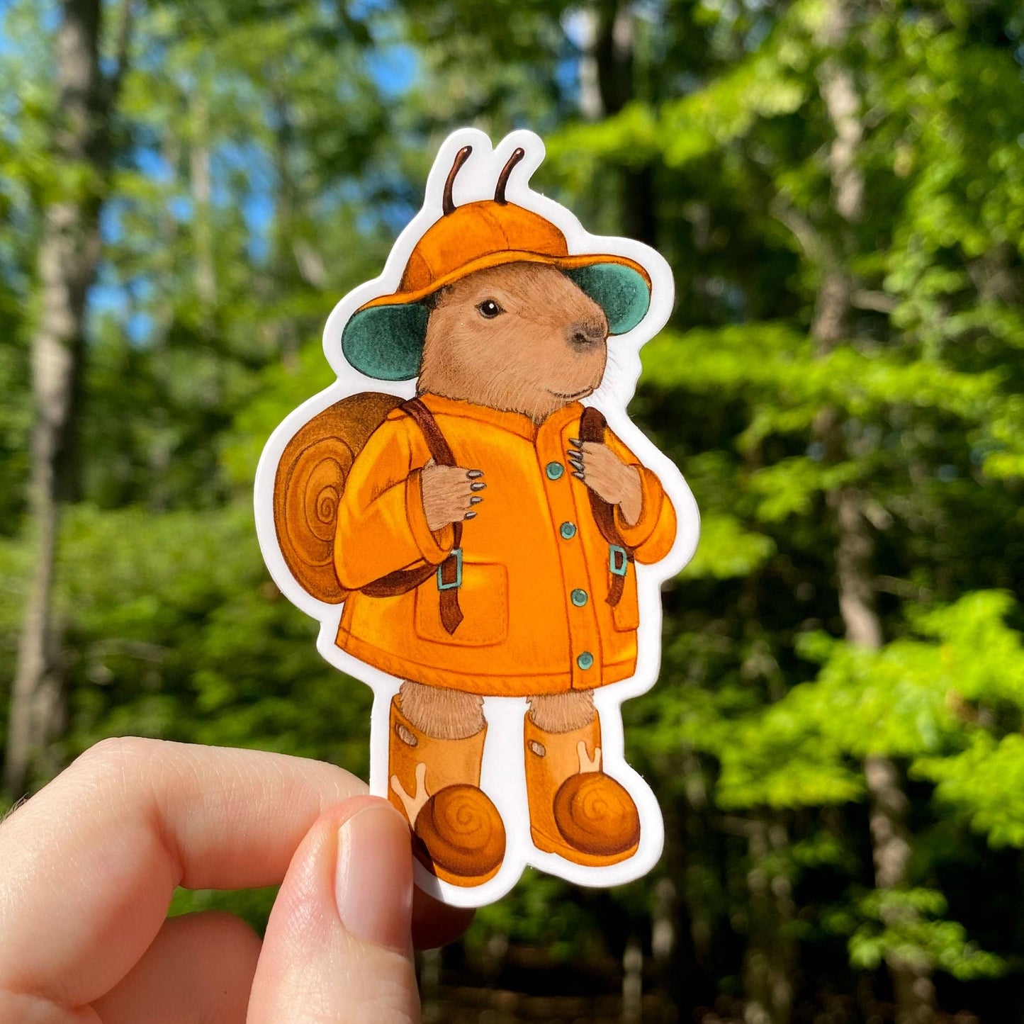 Raincoat Capybara Weatherproof Vinyl Sticker