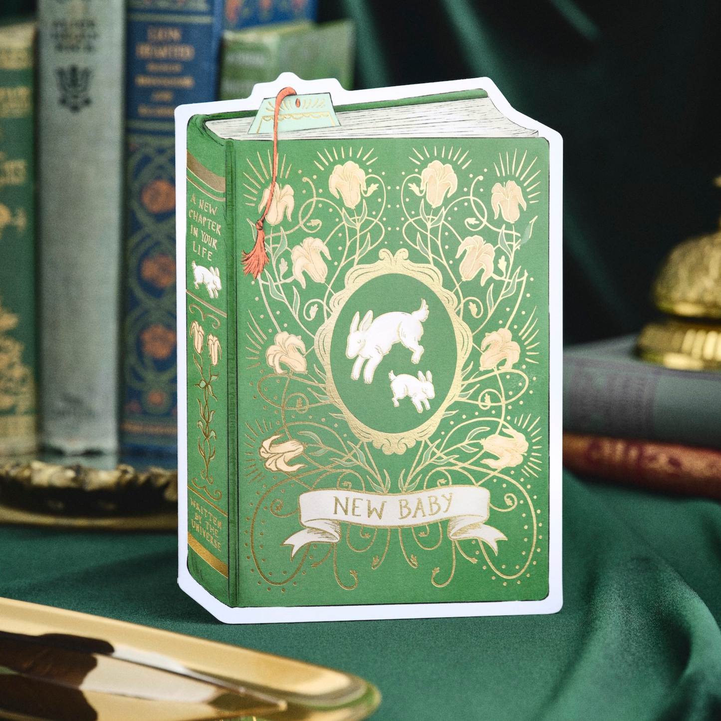 New Baby Book Cover Diecut Card