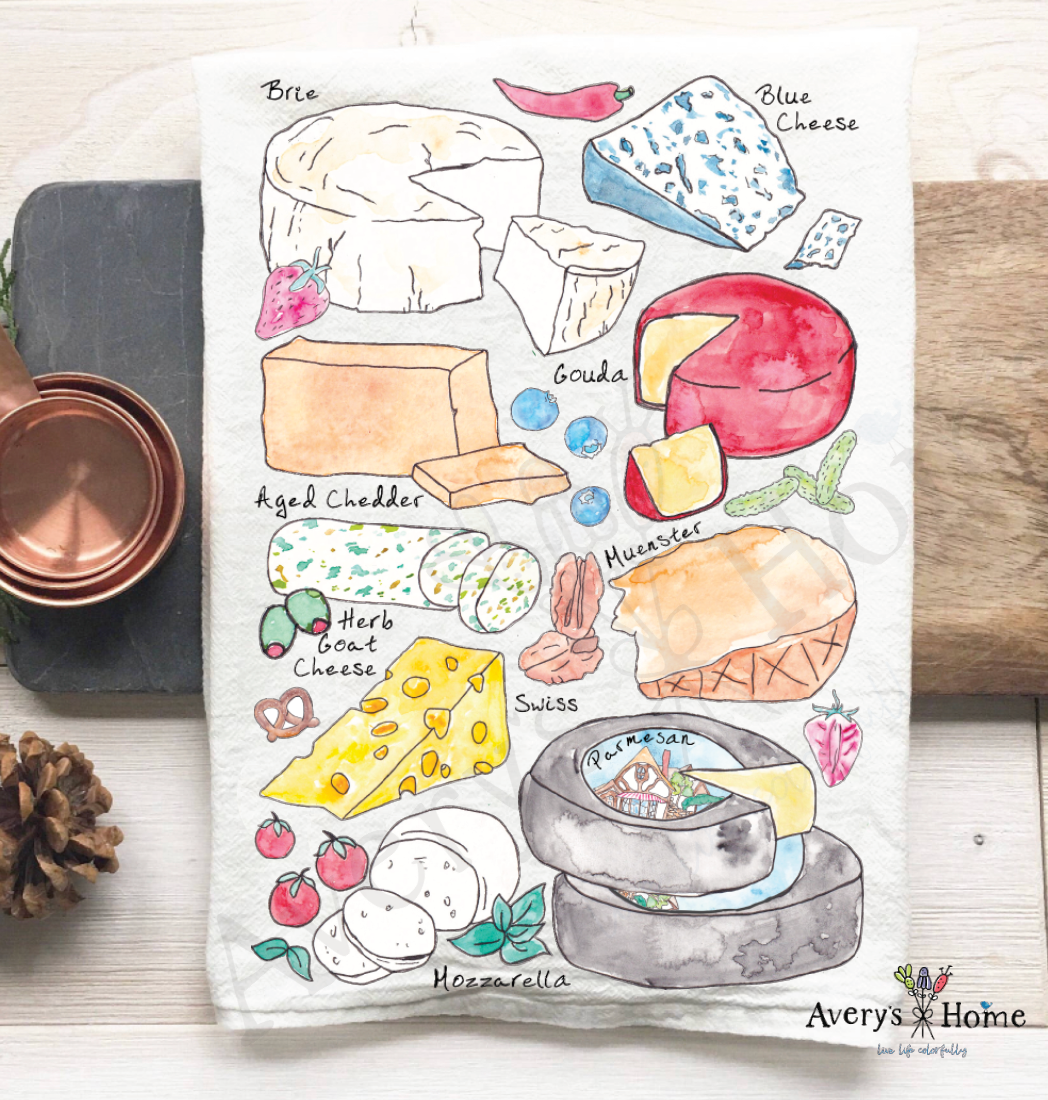 Favorite Cheese for Food Lovers Tea Towel