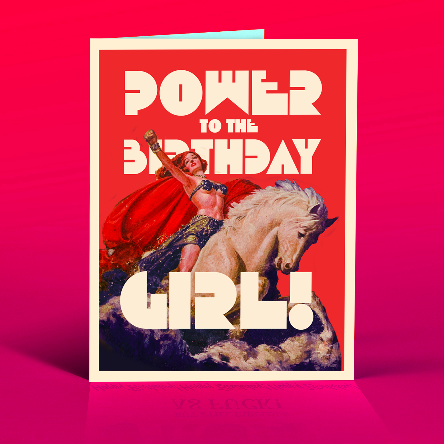 Triumphant Horse Girl Card