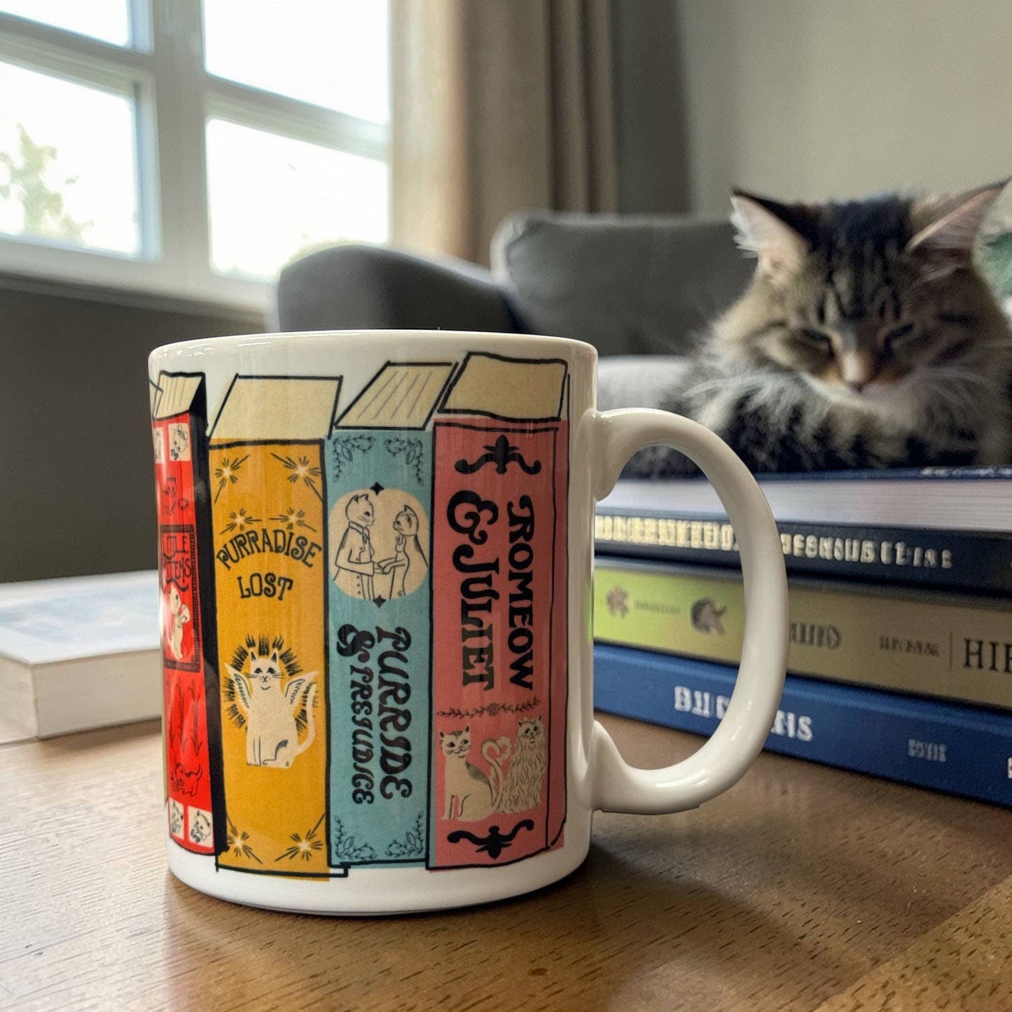 Ceramic Mug - MEOWsterpieces of KITerature Book Spine Mug