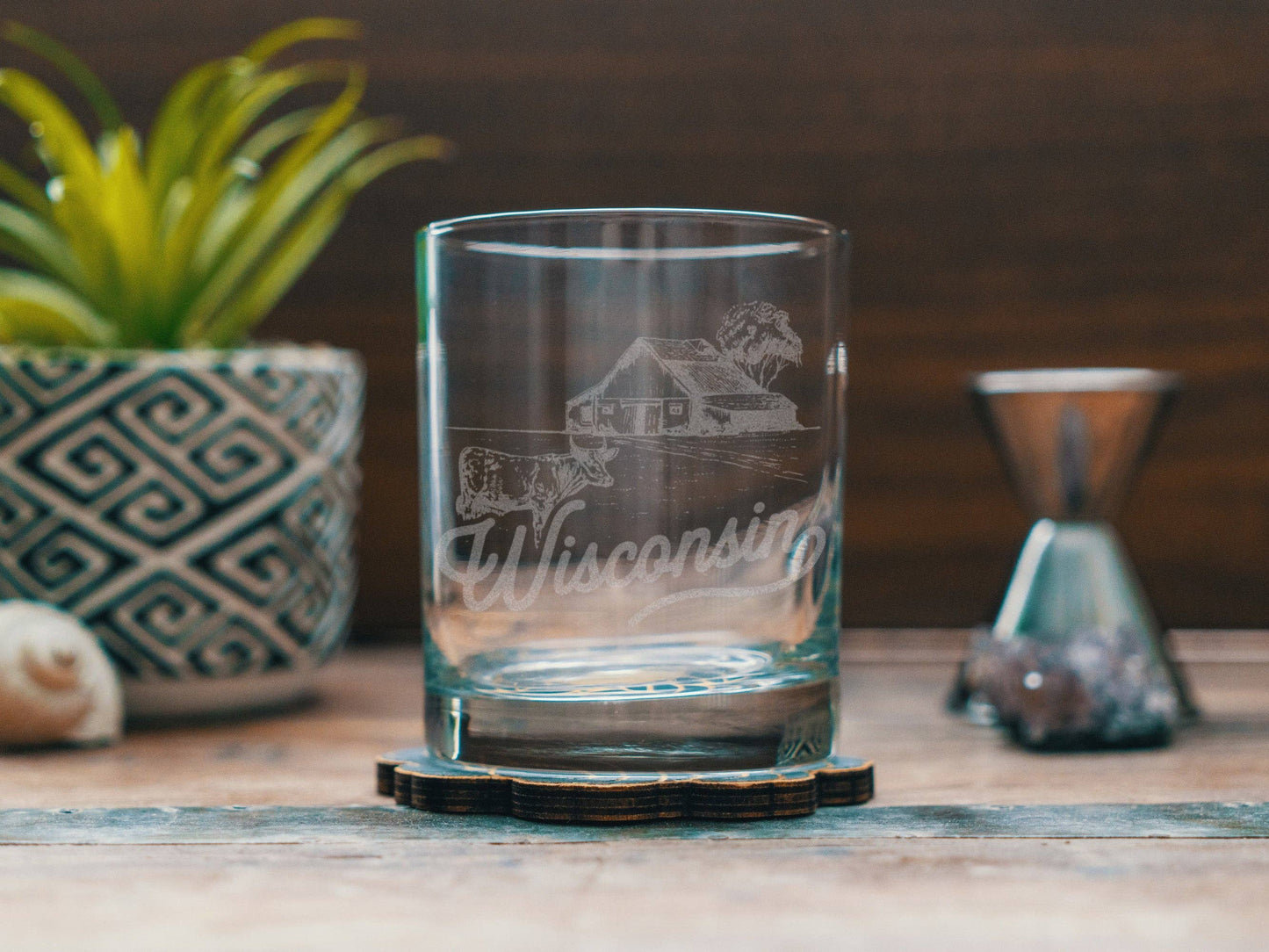 Wisconsin State Drinking Glasses: Beer Can ~16 oz