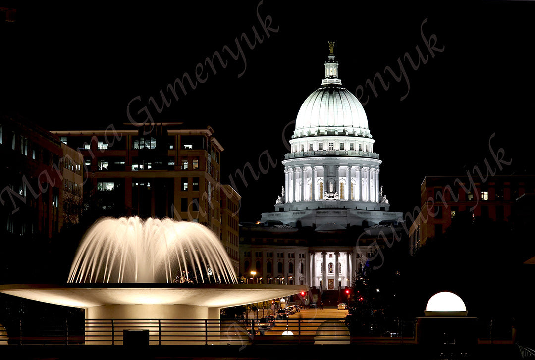 Madison Capitol with Fountain