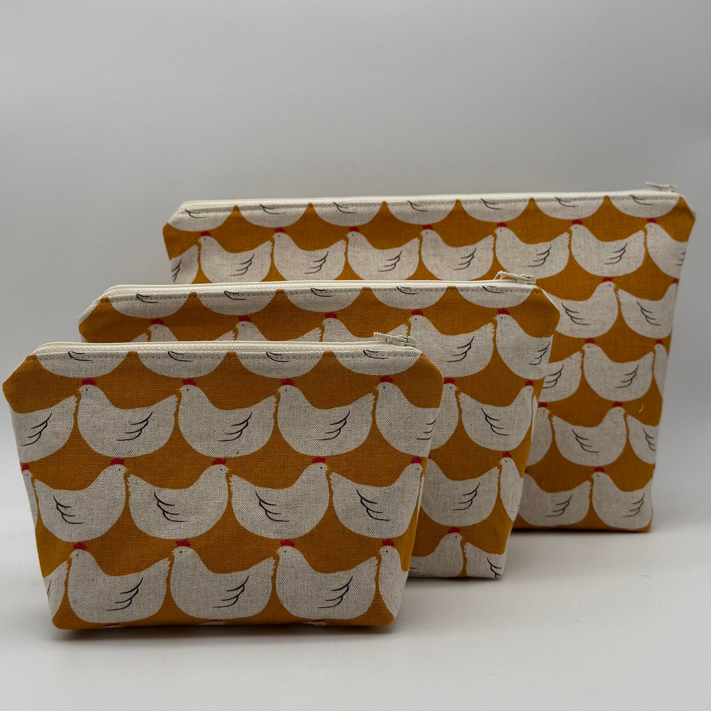 Chickens on Yellow - Zipper Pouch