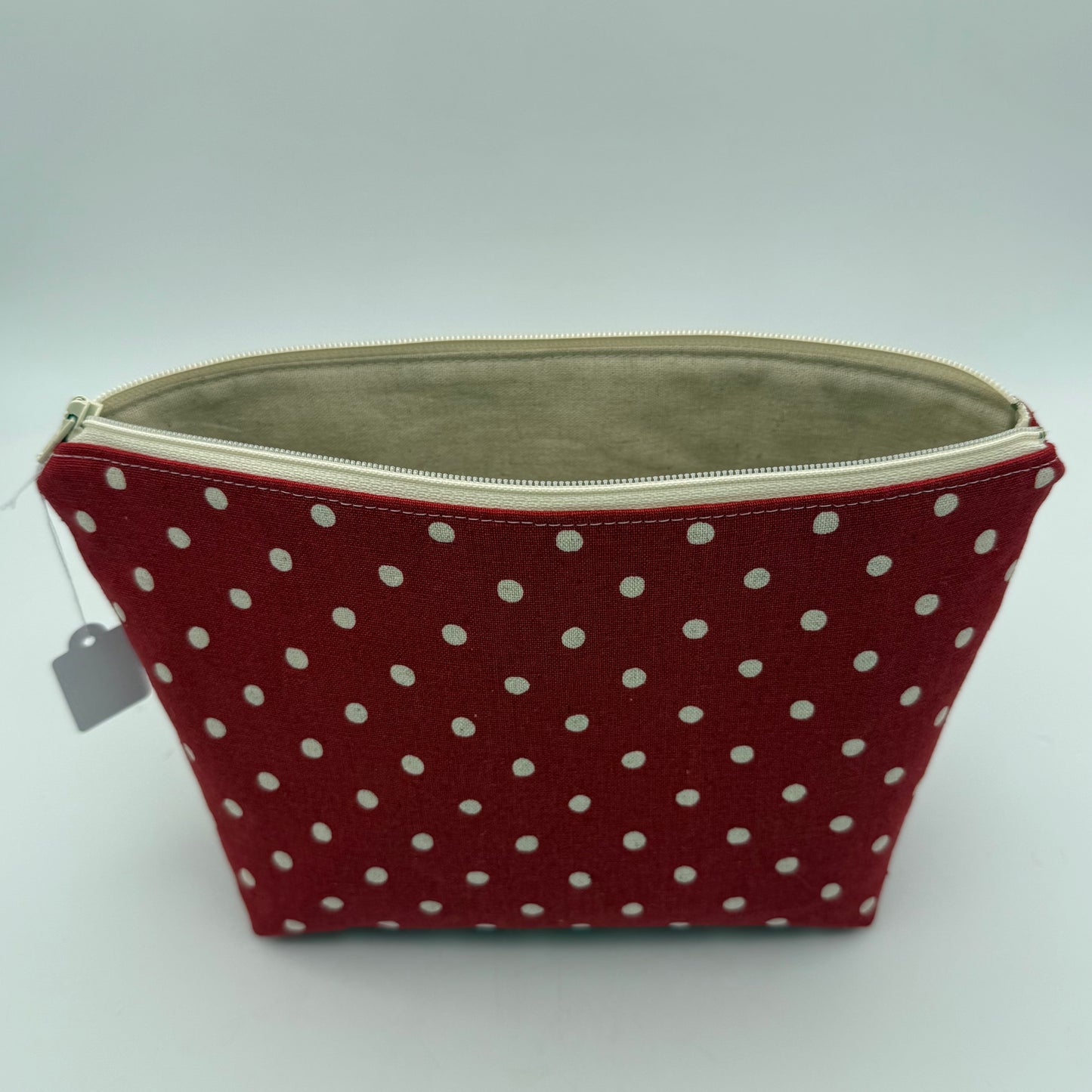 Cream Polka Dots on Red - Zipper Pouch