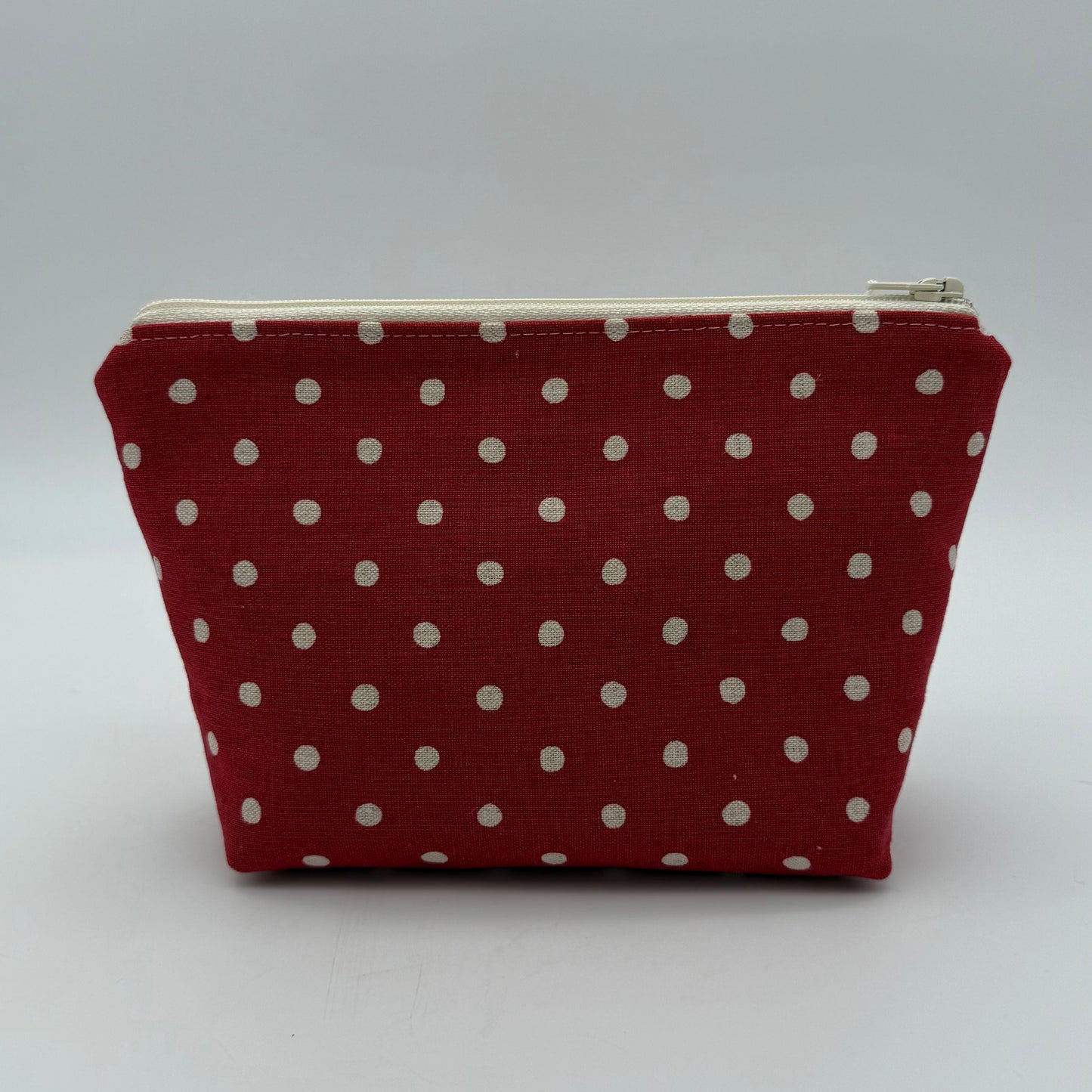 Cream Polka Dots on Red - Zipper Pouch