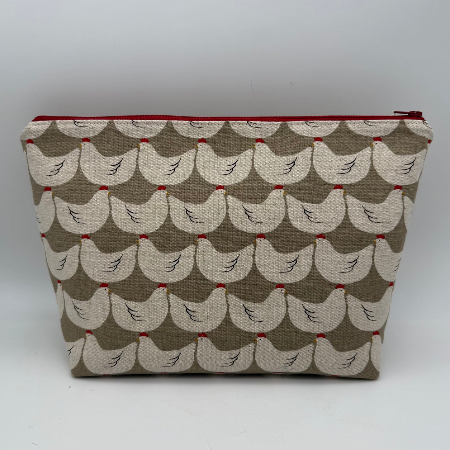 Chickens on Gray - Zipper Pouch
