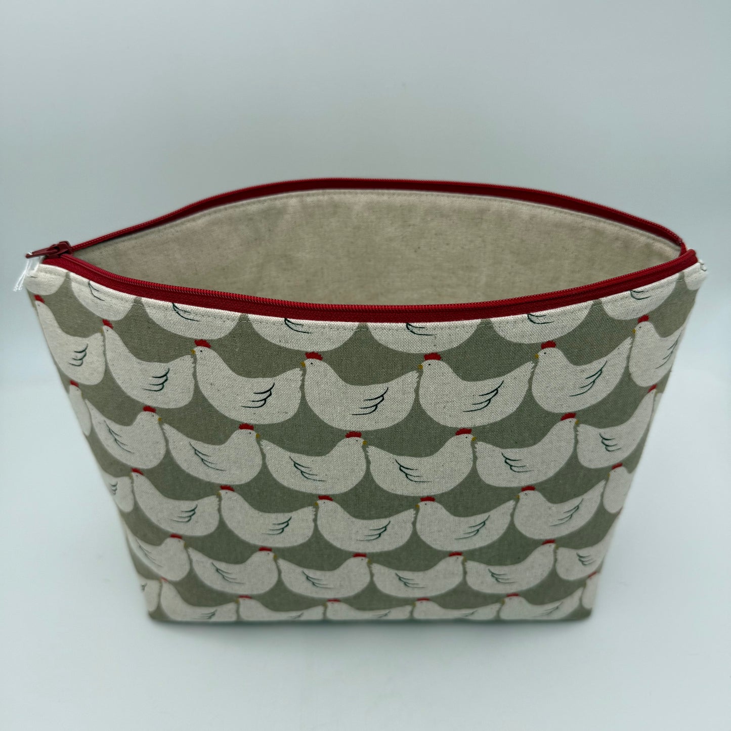 Chickens on Gray - Zipper Pouch