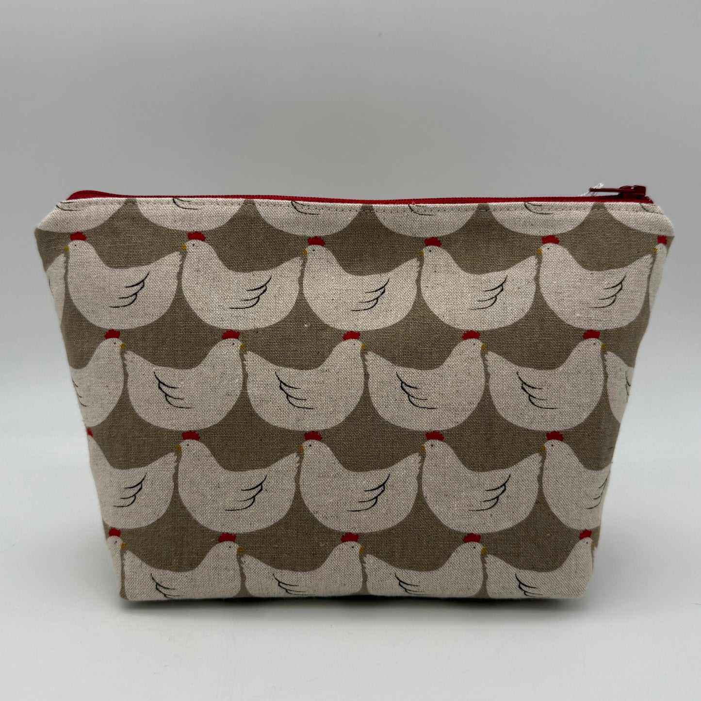 Chickens on Gray - Zipper Pouch