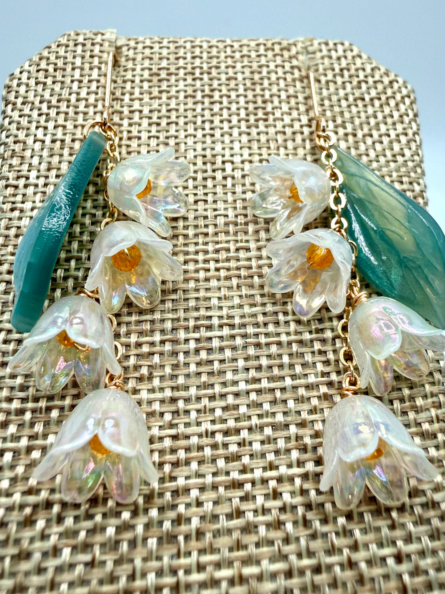 Gold Lily of the Valley Earrings