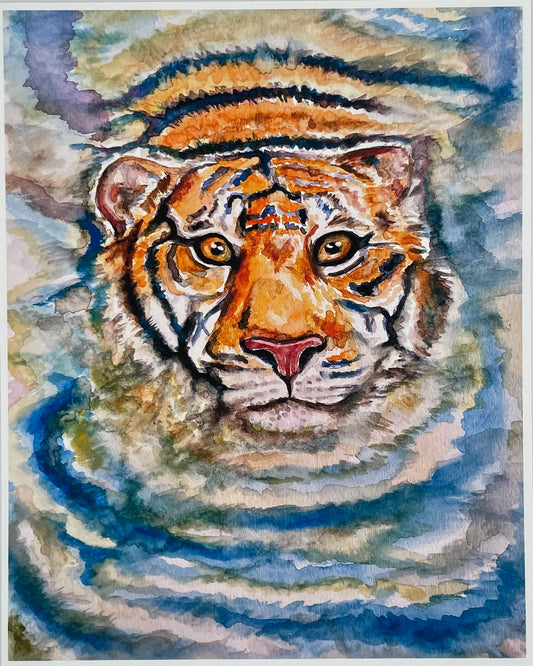 Swimming Tiger Print