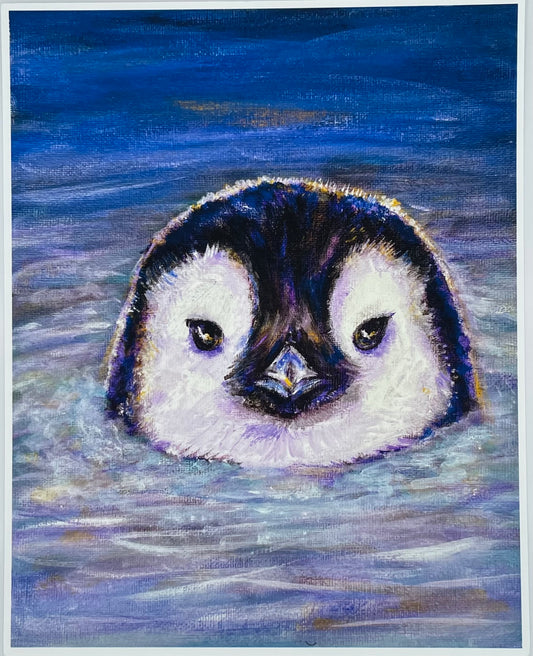 Penguin Peering Print