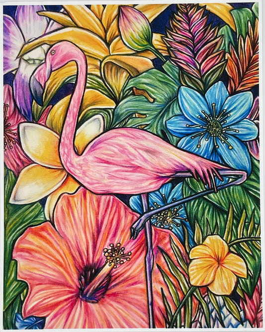 Tropical Flamingo Print