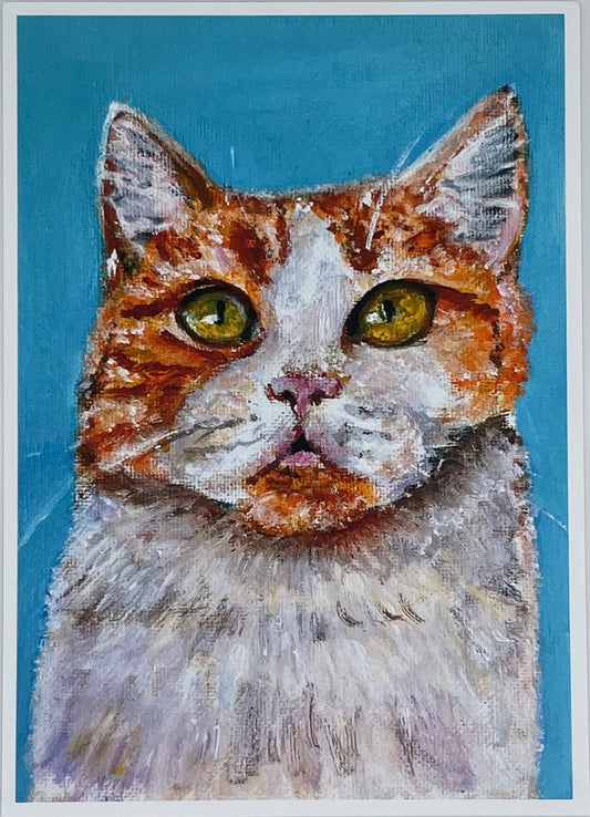 Cat on Blue Print