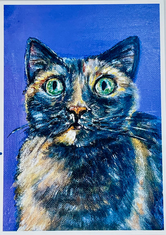 Cat on Purple Print
