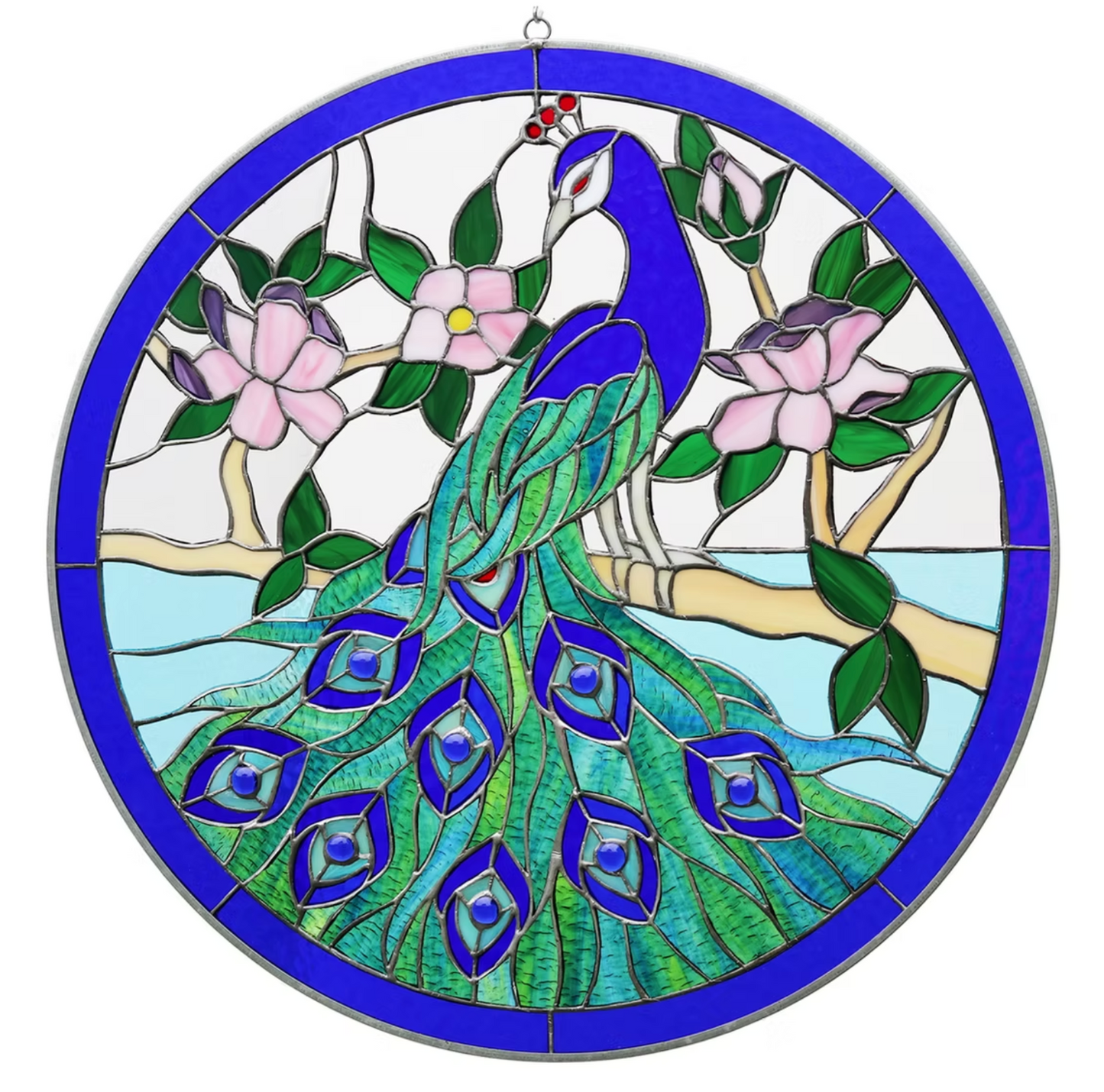 Stained Glass Peacock Circle (19" Circle)
