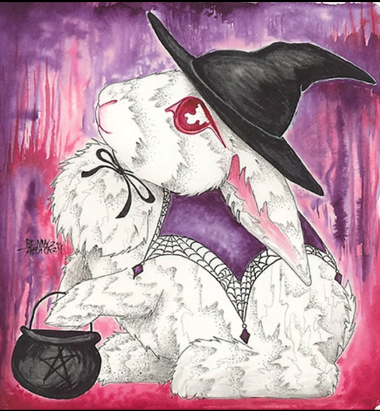 Halloween Bunny Print - Witch Bun