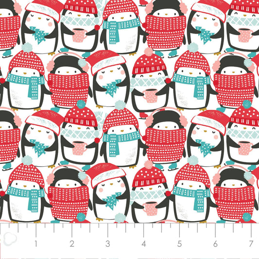 Packed Penguin Party Flannel: Multi