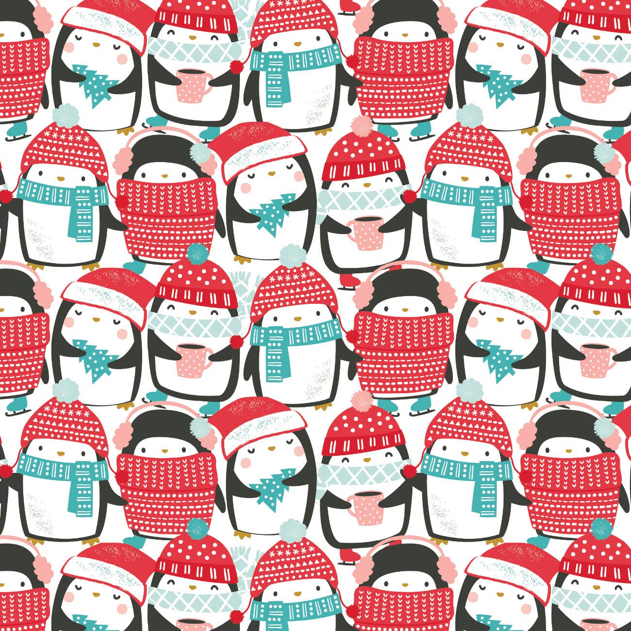 Packed Penguin Party Flannel: Multi