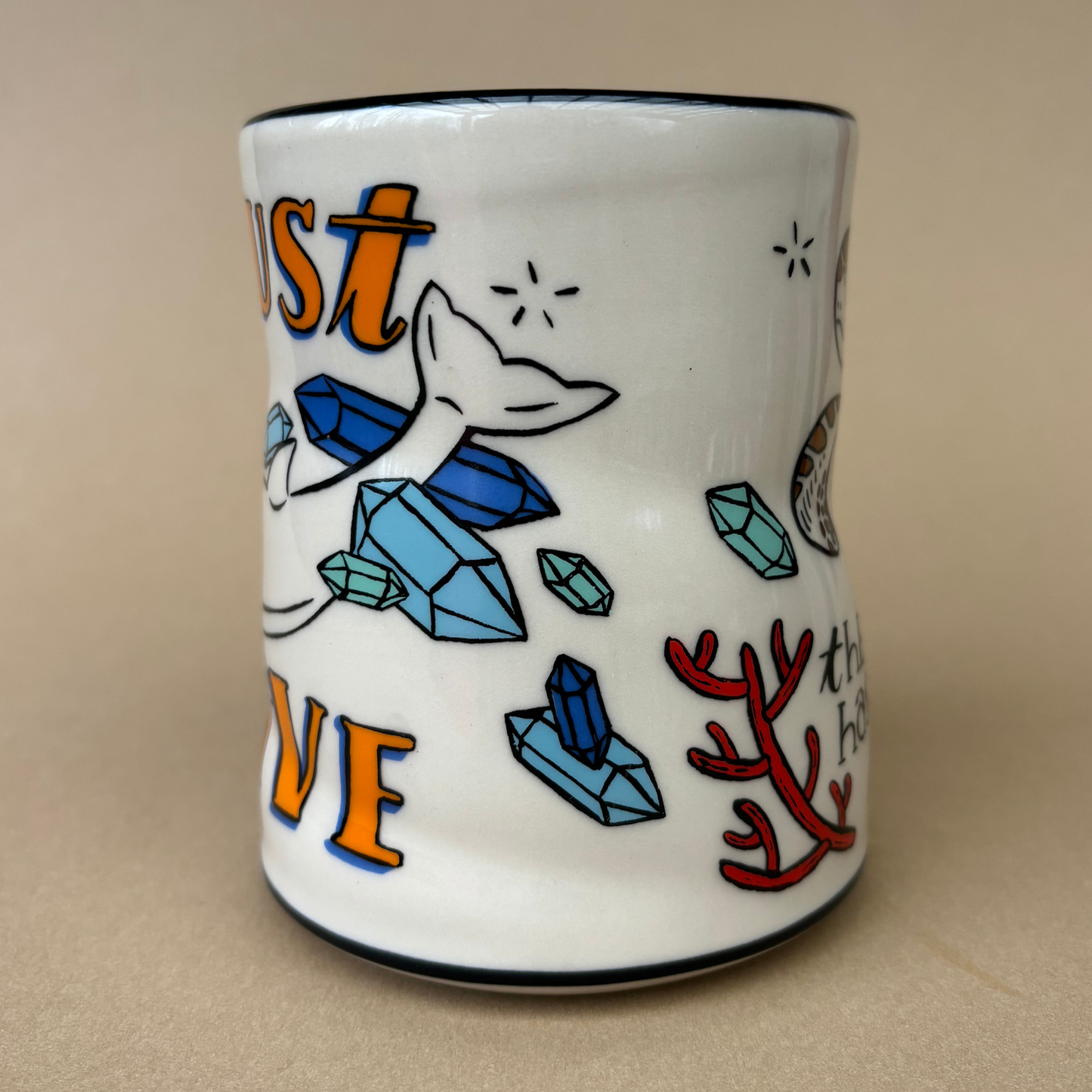 Lucky Sea Turtle Cup - XLarge Ceramic Mug