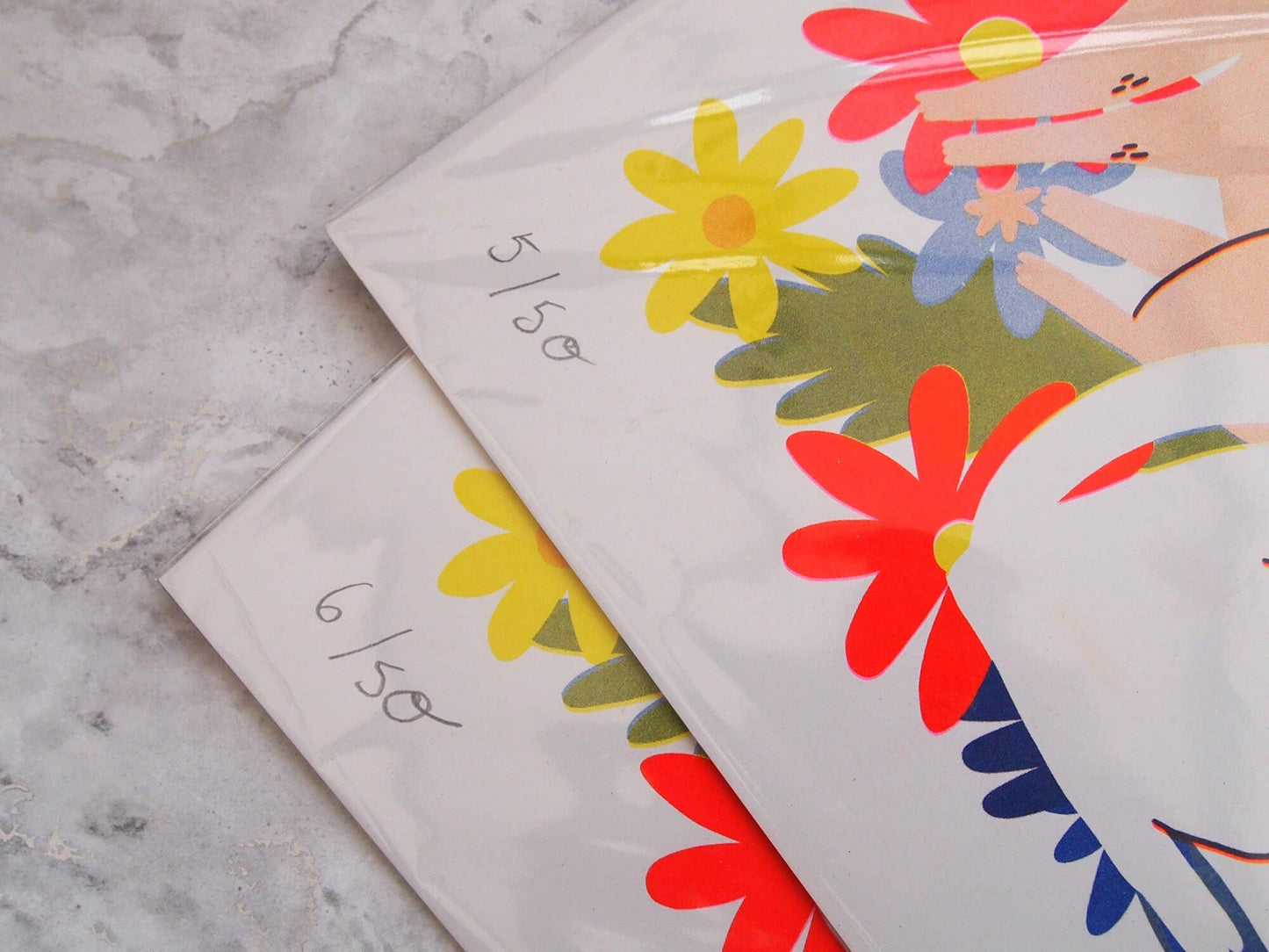 Cats and Flowers Riso Print Artwork