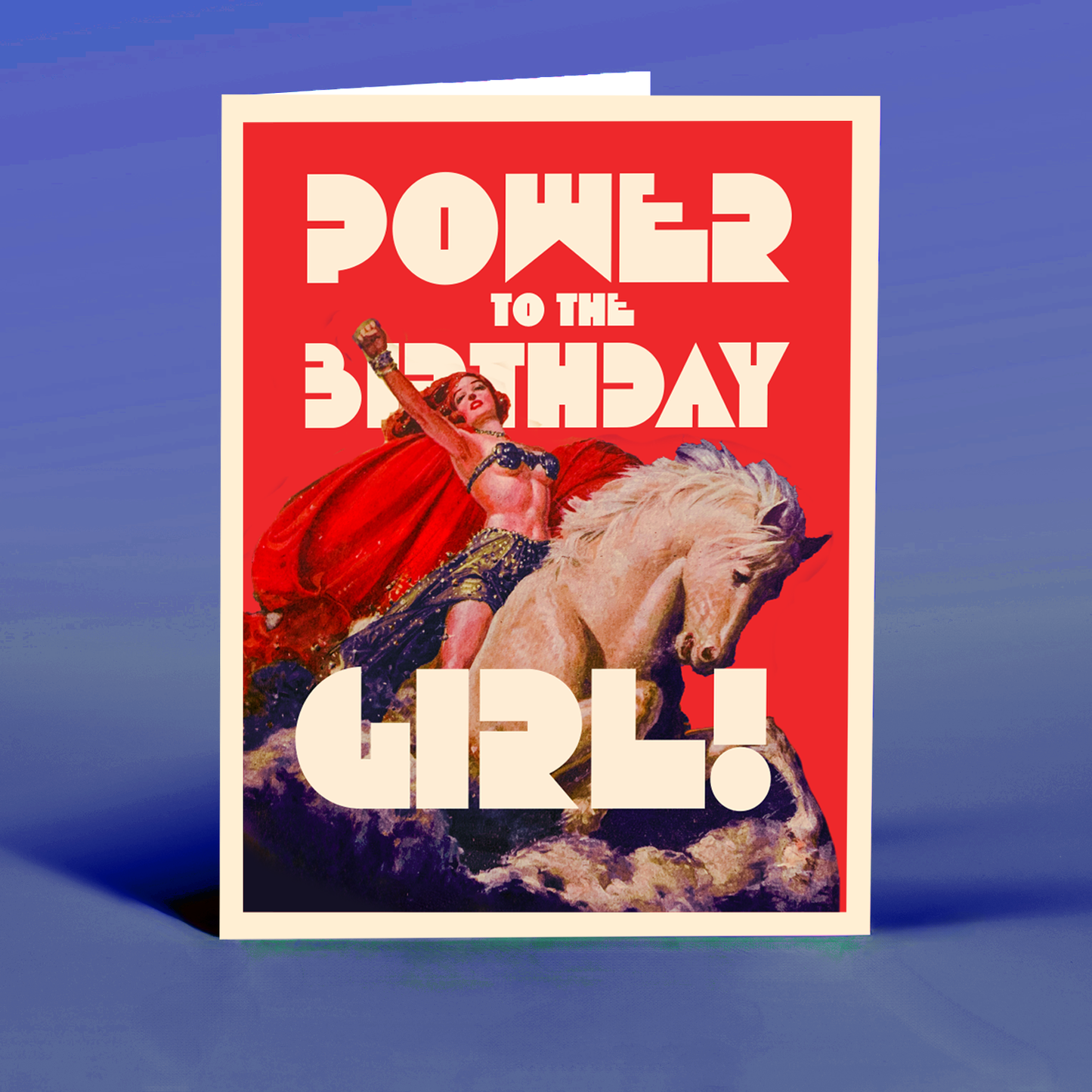 Triumphant Horse Girl Card
