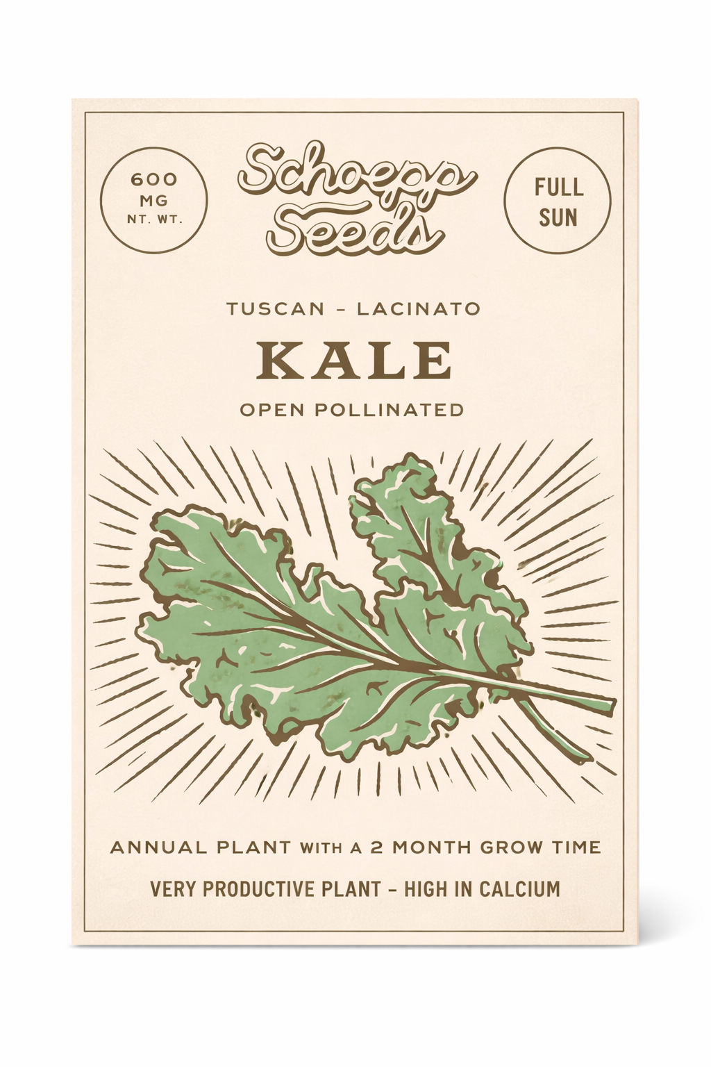 Kale, Lacinato Heirloom Garden Seed Packets: Kale, Lacinato Seed Packets