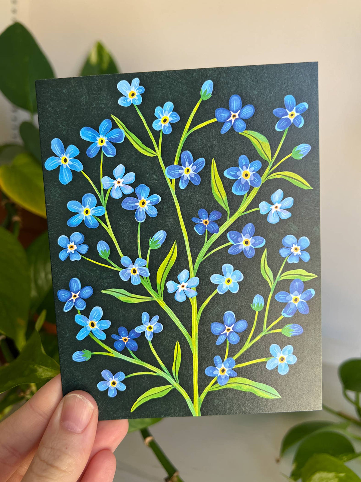 Forget Me Not Greeting Card Blue Flowers Blank Everyday Card