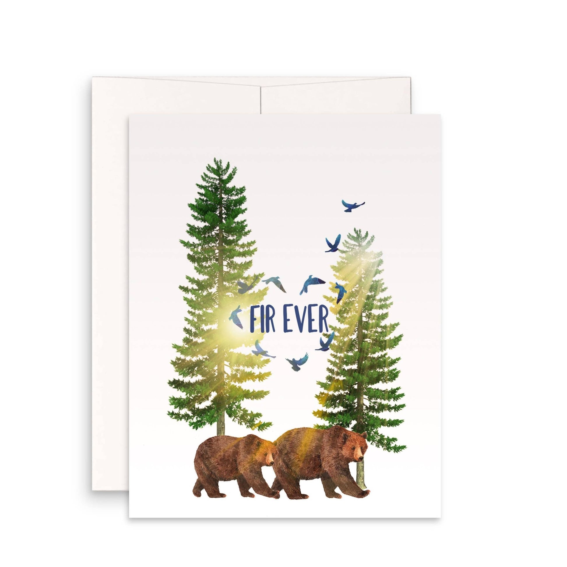 Bear Couples 5th Wood Fir - ever Anniversary Card - The Regal Find