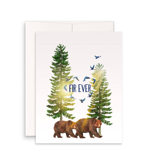 Bear Couples 5th Wood Fir - ever Anniversary Card - The Regal Find