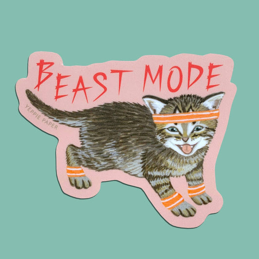 Beast Mode Kitten Sticker - The Regal Find