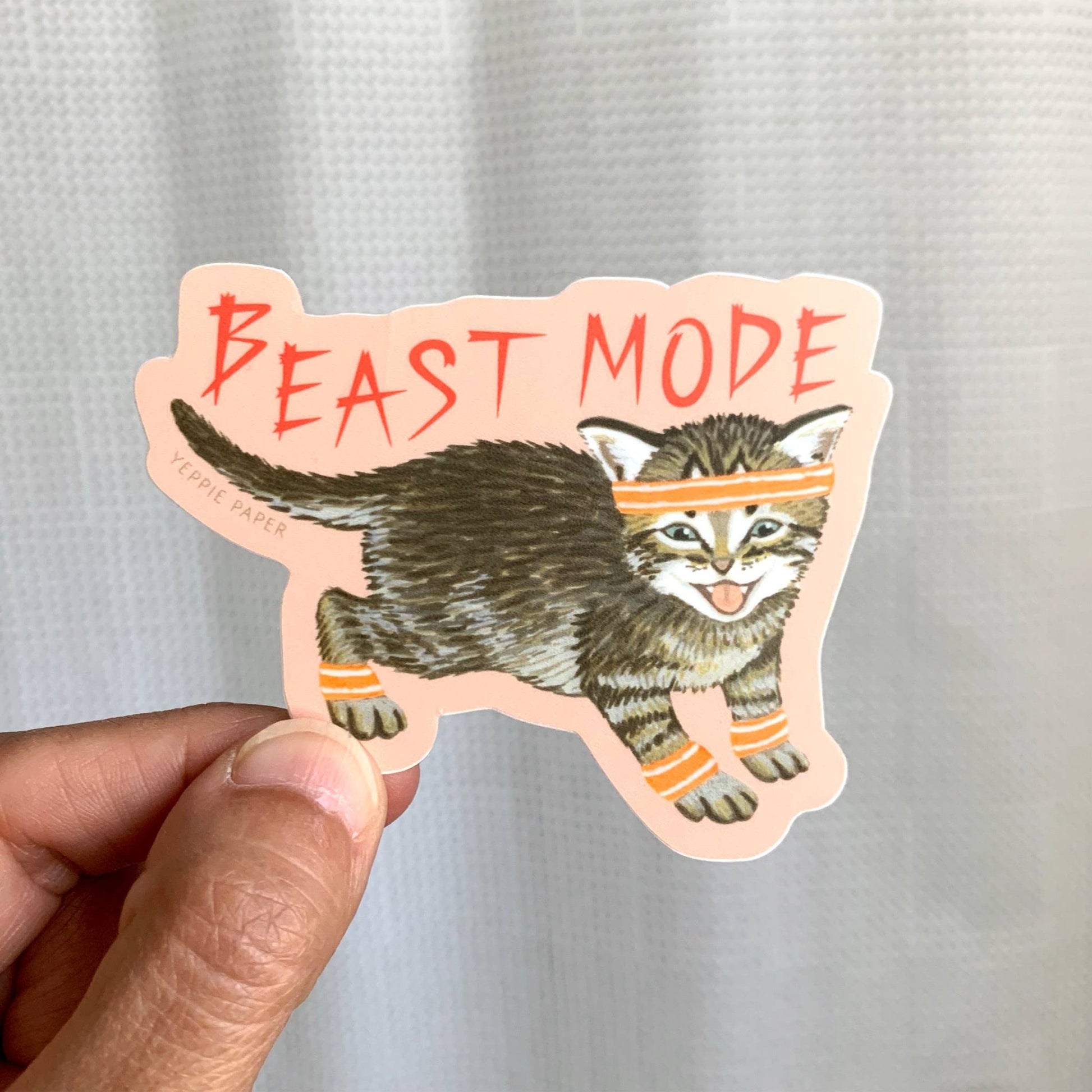 Beast Mode Kitten Sticker - The Regal Find
