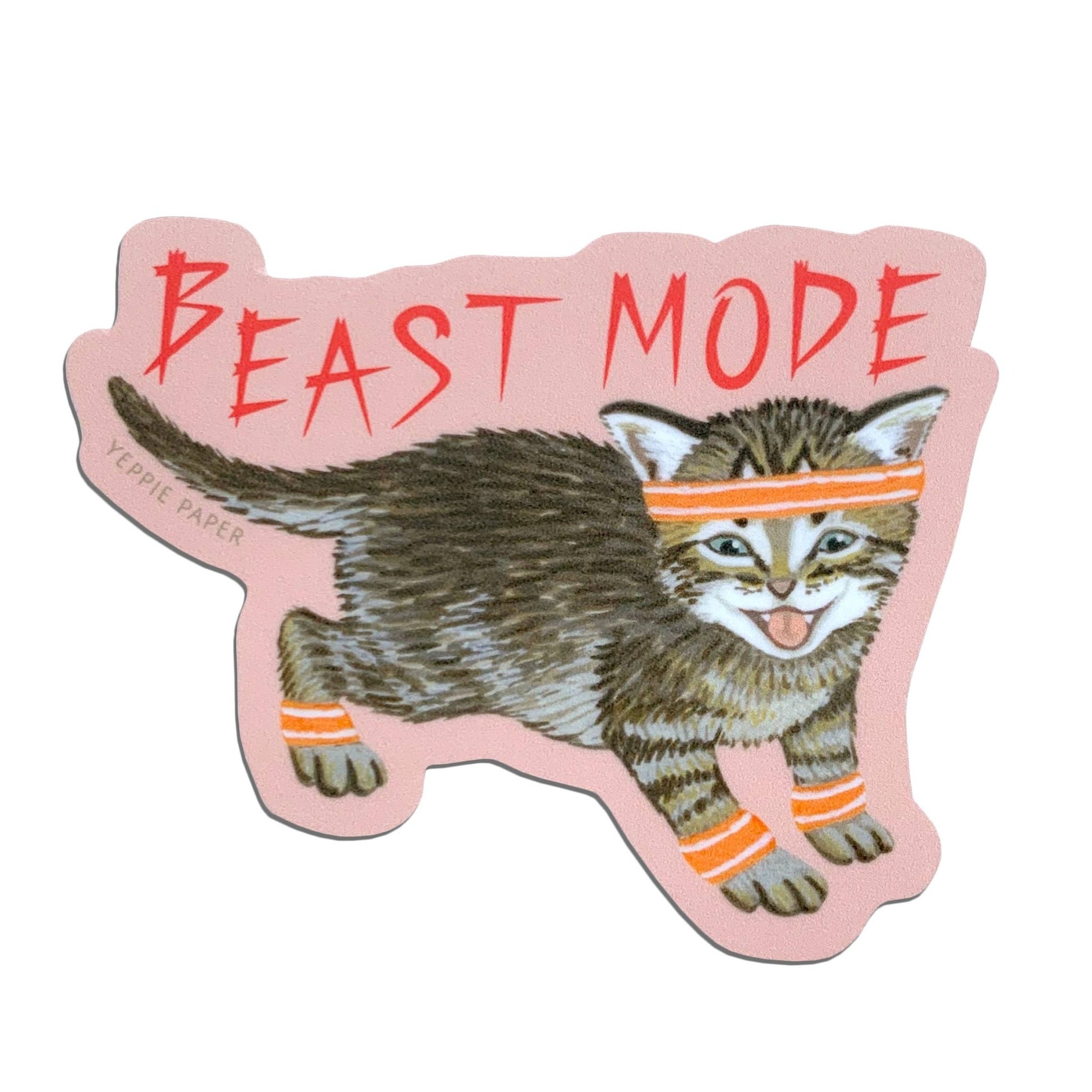 Beast Mode Kitten Sticker - The Regal Find