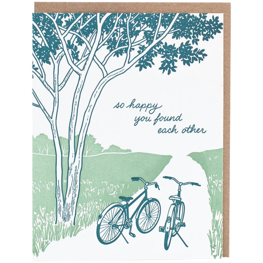Bikes on a Path Wedding Card - The Regal Find