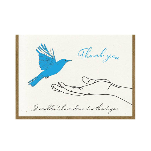 Bird and Hand Thank You Greeting Card - The Regal Find