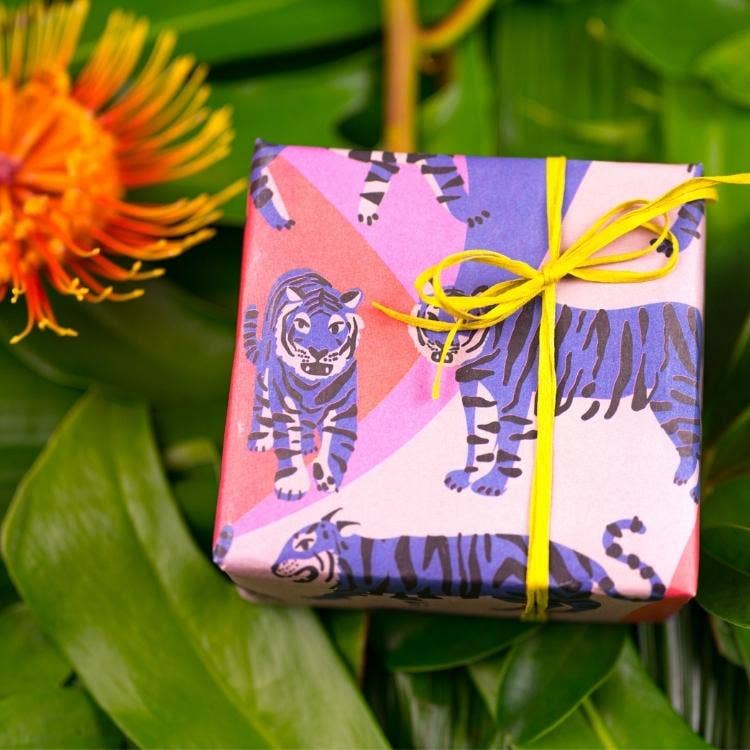 Blue Tigers • Double - Sided • Everyday Eco Wrapping Paper - The Regal Find