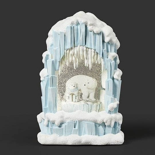 Lighted Swirl Igloo with Polar Bear Scene