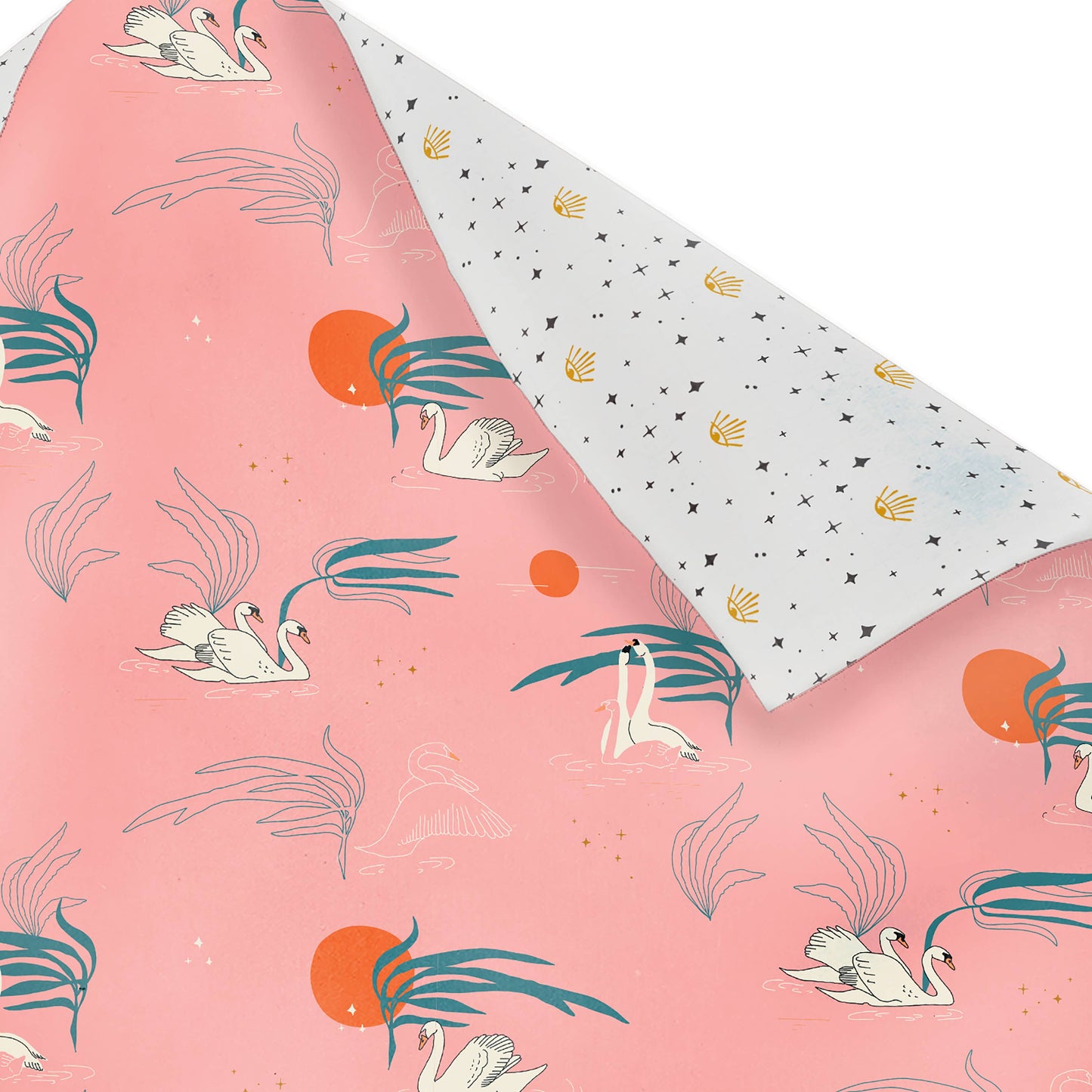 Swans Eco Gift Wrap, Pack of 3 Sheets