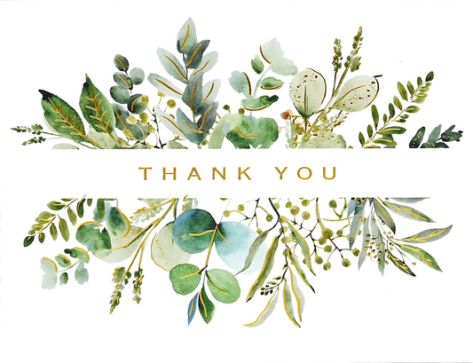 Eucalyptus Premium Thank You Note Cards