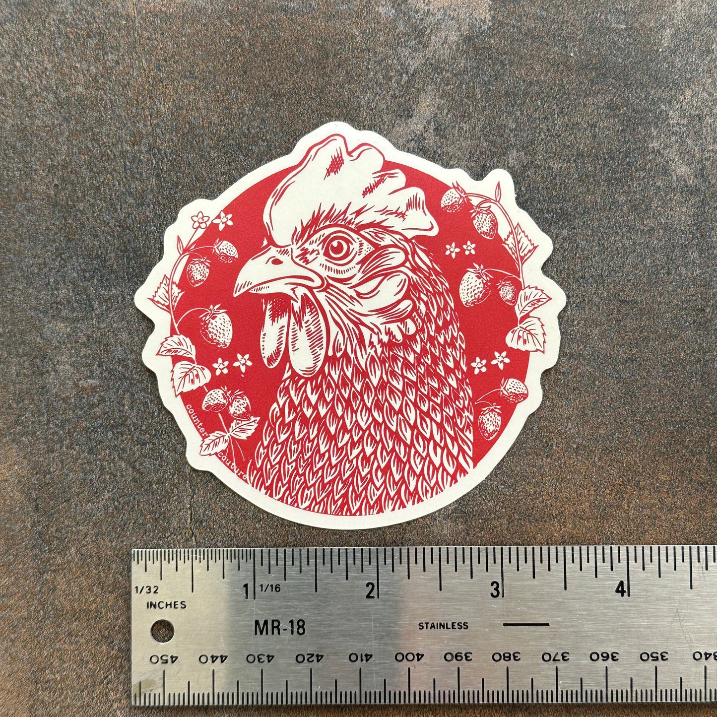 Chicken + Berries Sticker | Farm Animal | Decals | Gifts