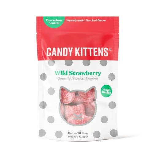 Candy Kittens Wild Strawberry,140g./4.9 oz. Pouches cs 10 - The Regal Find