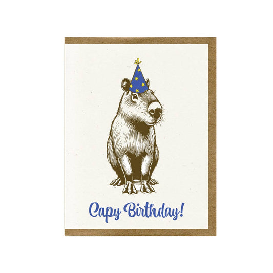 Capy Birthday greeting card - The Regal Find