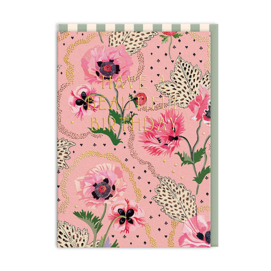 Cath Kidston Beautiful Poppies Birthday Card (11514) - The Regal Find