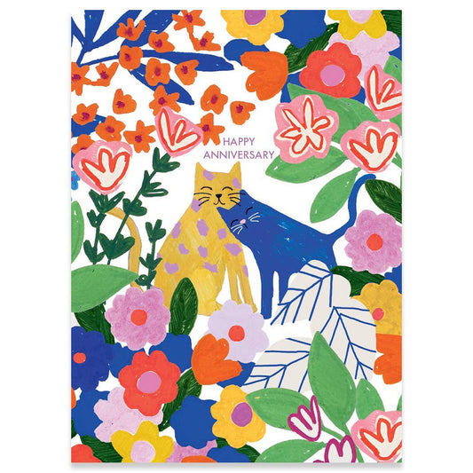 CATS IN LOVE ANNIVERSARY GREETING CARD 4.5 x 6.25" - The Regal Find