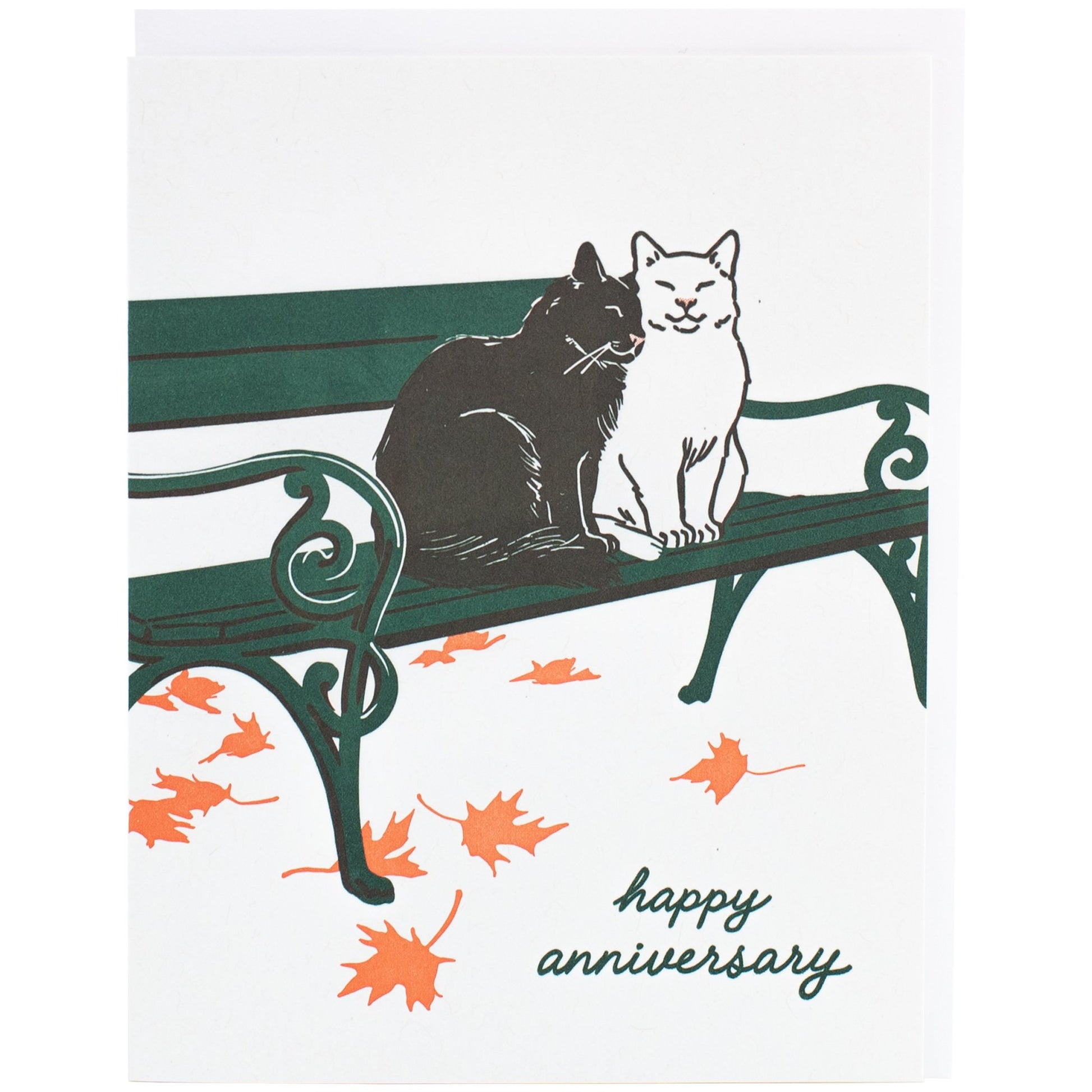 Cats on a Bench Anniversary Card - The Regal Find