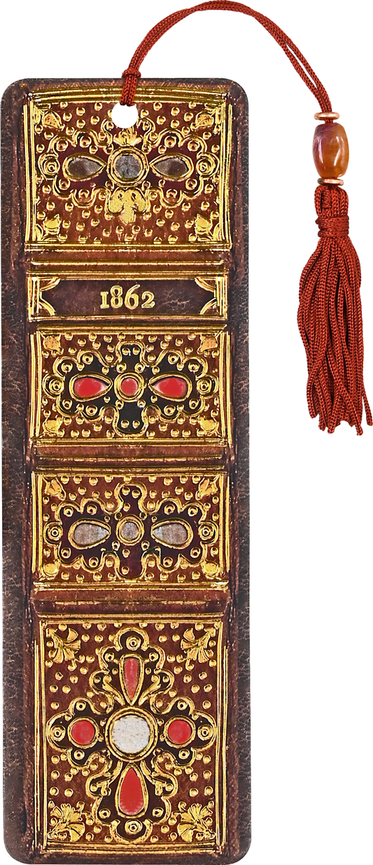 Antique Book Spine Beaded Bookmark