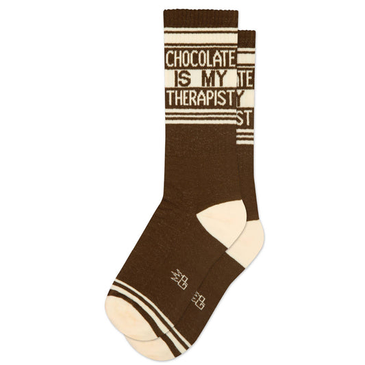 Chocolate Is My Therapist Gym Crew Socks - The Regal Find
