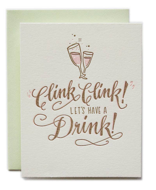Clink Lets Have A Drink Congratulations Card - The Regal Find