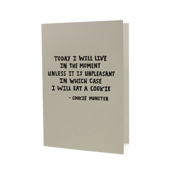 Cookie Monster Quote Letterpress Card - The Regal Find