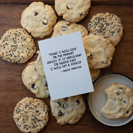 Cookie Monster Quote Letterpress Card - The Regal Find